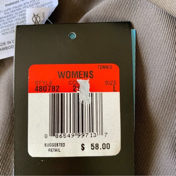 Nike Dri-Fit Brown Plaid Tennis/Golf Skort- NWT- L - Picture 16 of 16